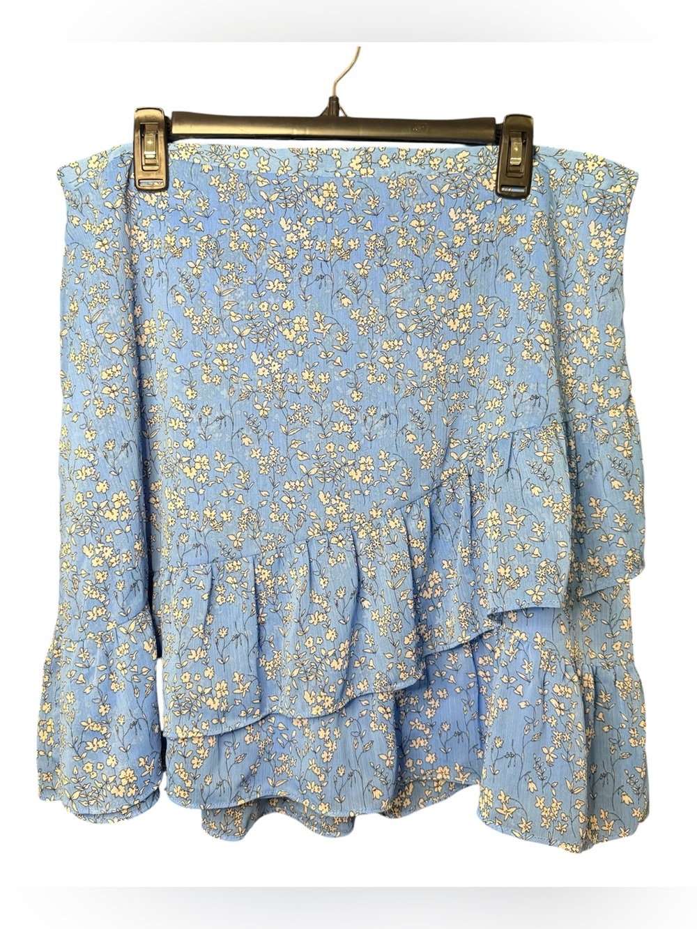 Banana Republic Blue Floral Ruffle Mini Skirt